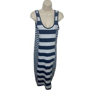 FRENCH CONNECTION Women's Size 8 Sleeveless Maxi Dress Blue Striped